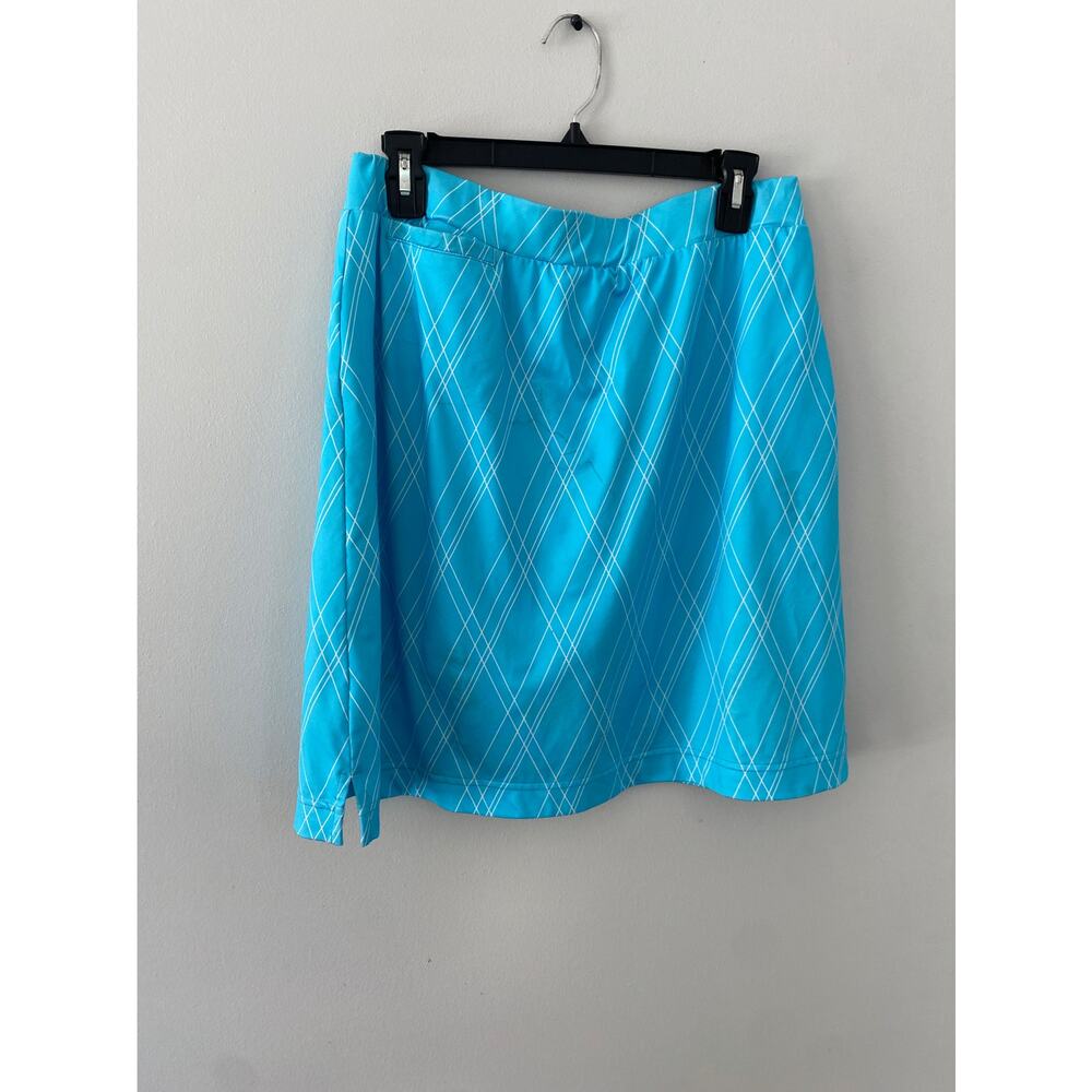 Page & Tuttle Womens Printed Skort Sz Large Blue Pull On Pockets